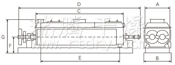 空心桨叶干燥机结构示意图